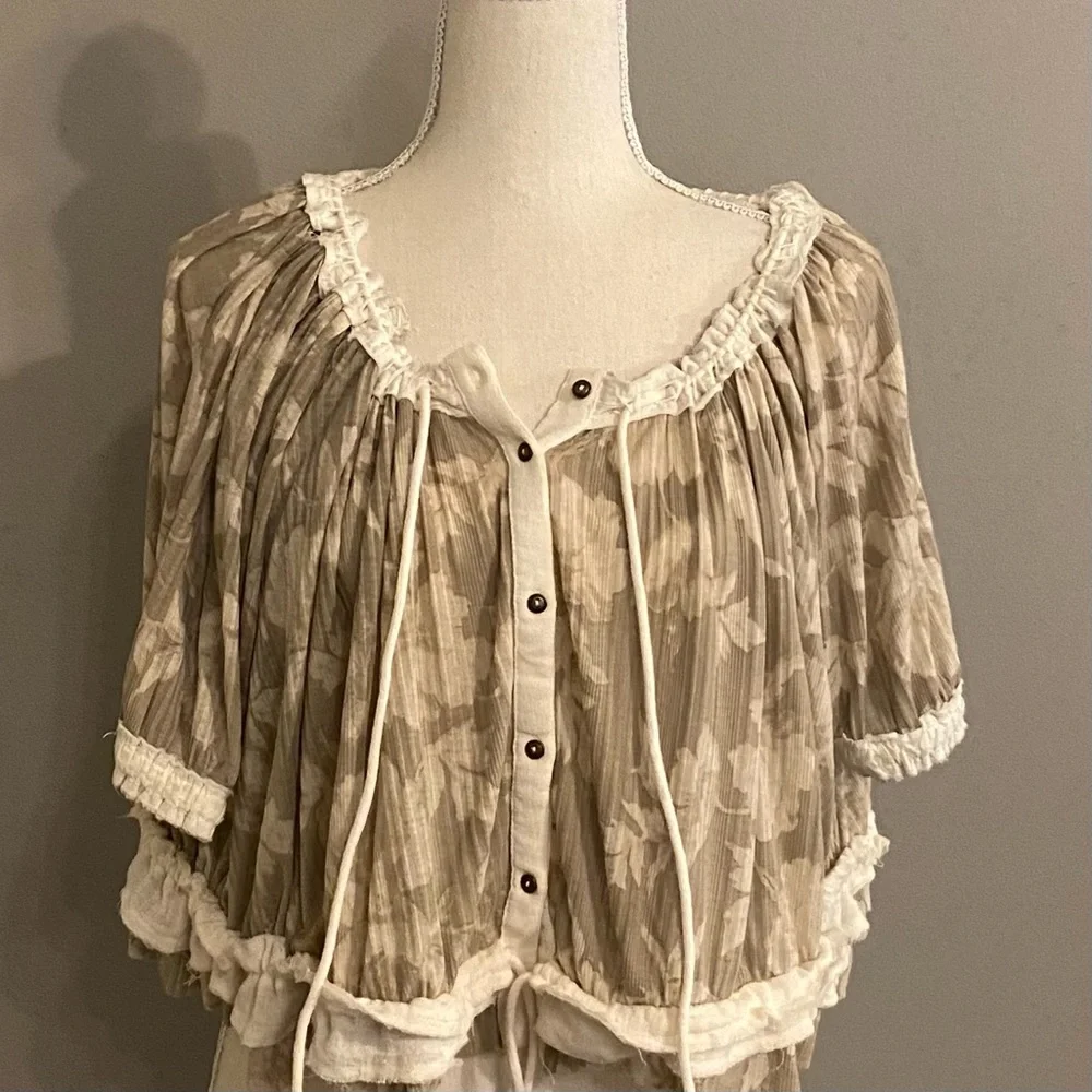 Free People Perfect Day Ribbed Ruffle Top - Picture 3 of 4